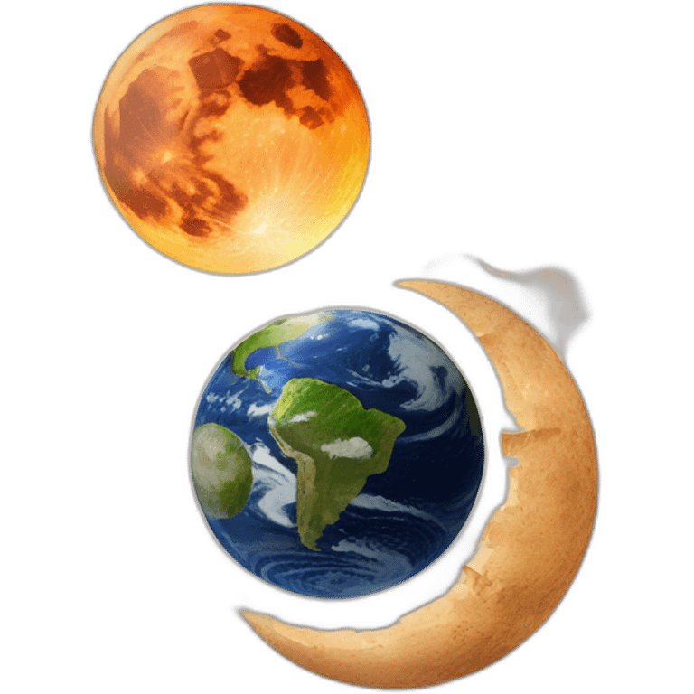 earth and moon colliding emoji