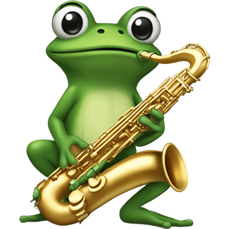 Grenouille avec un saxophone emoji