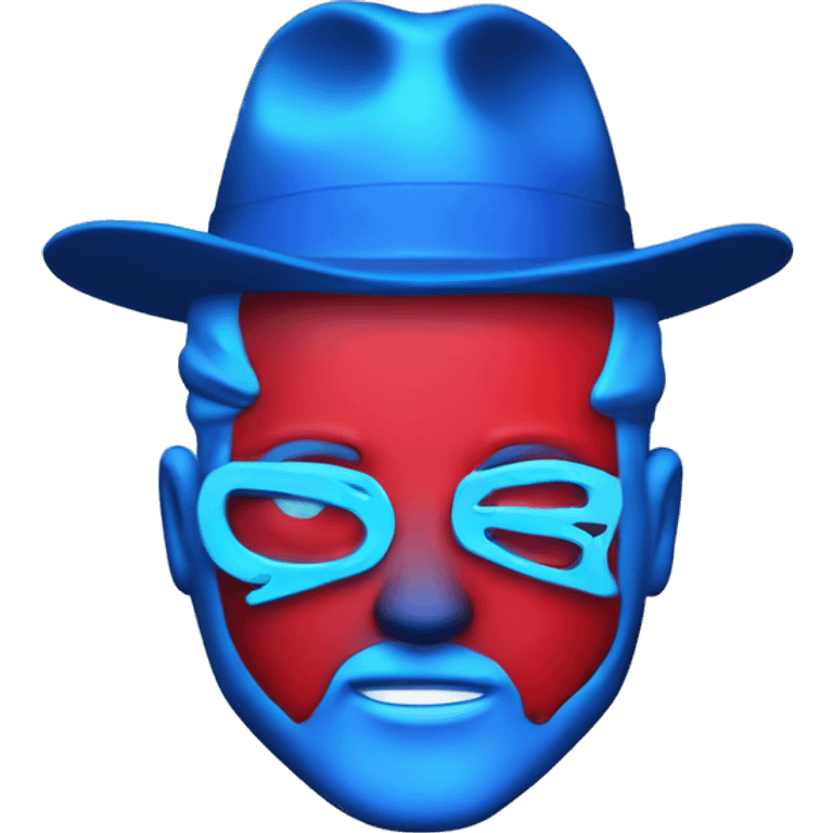 Red and blue fluorescent CD emoji