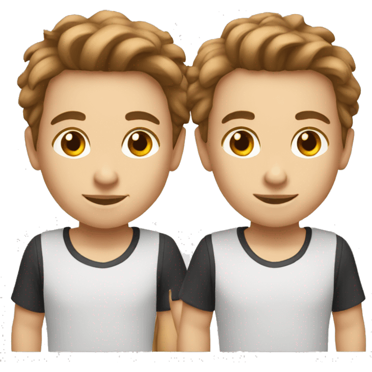 runner boy twins white brown hair emoji