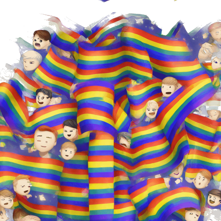 bts with rainbow flag emoji