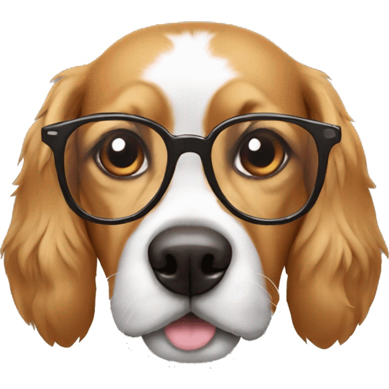 Dog wearing glasses emoji