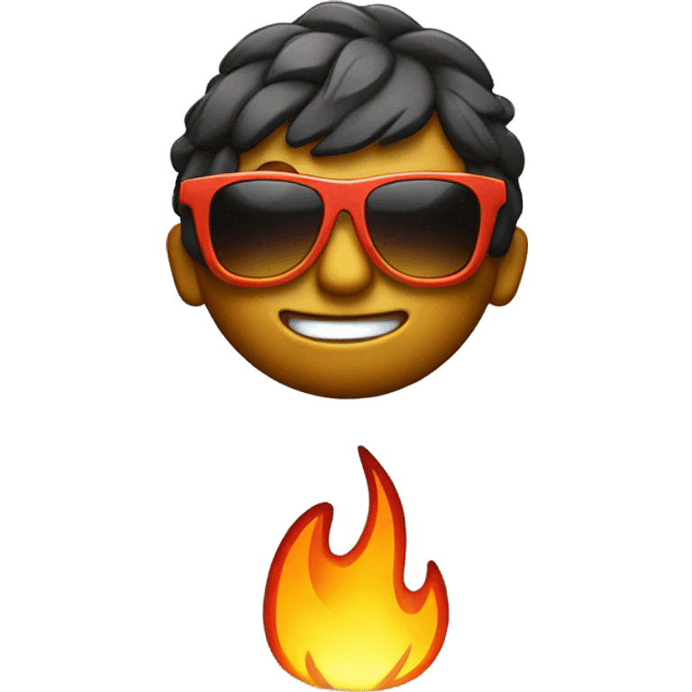 Fire wearing sunglasses emoji