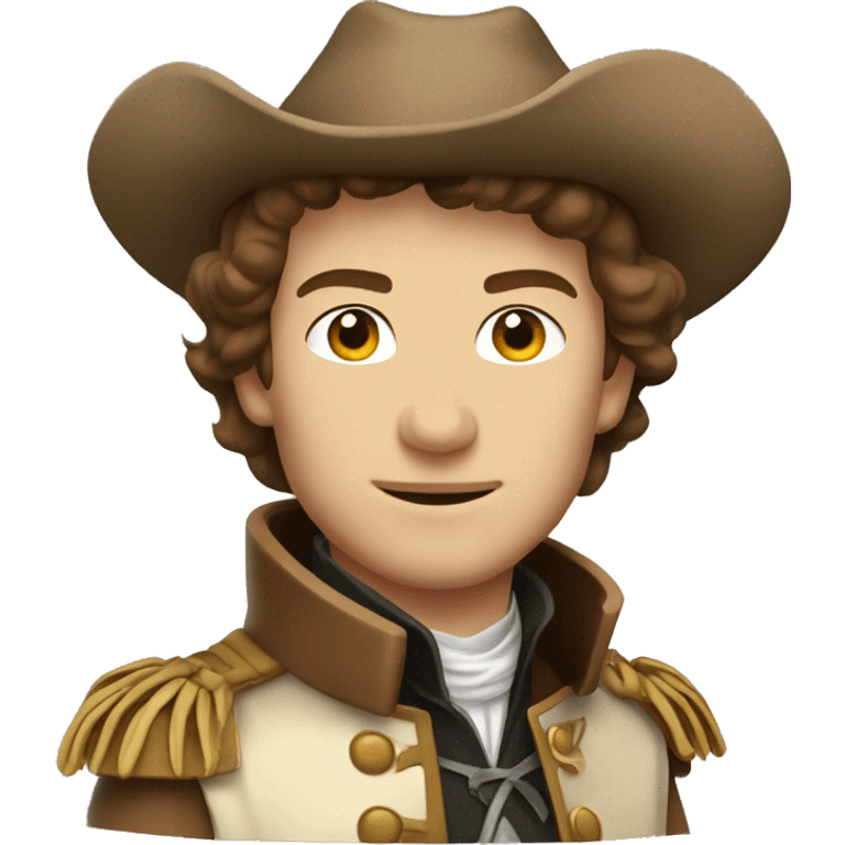 Musketeer man beige jacket short brown hair smirk emoji