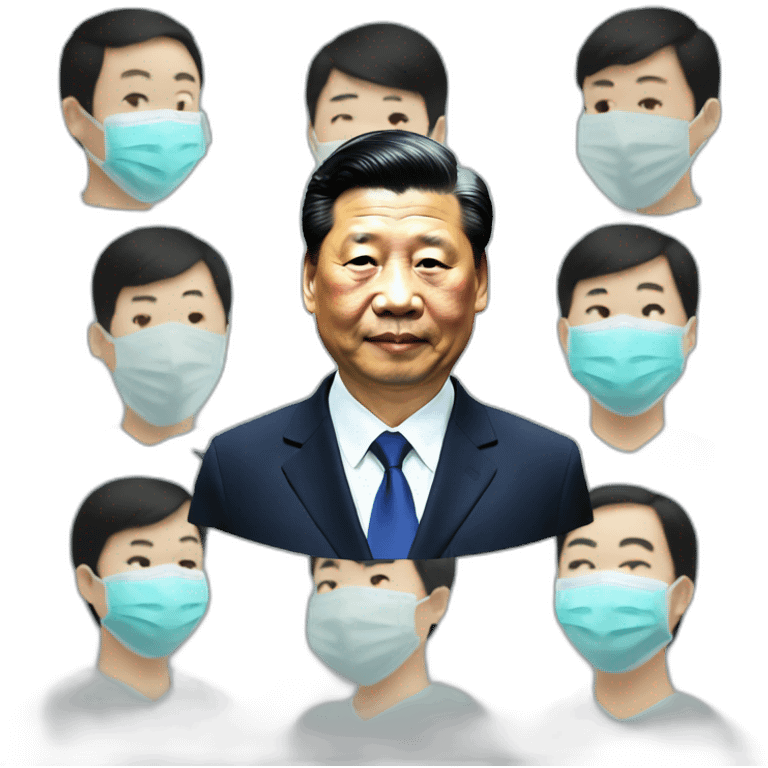 Xi Jinping headshot in a Medical masks emoji