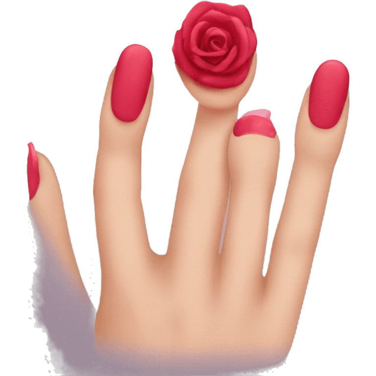 Rosa uñas emoji