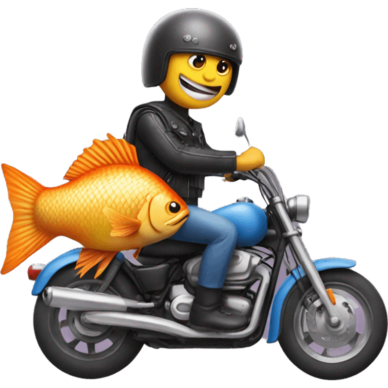 A fish riding a motorcycle emoji