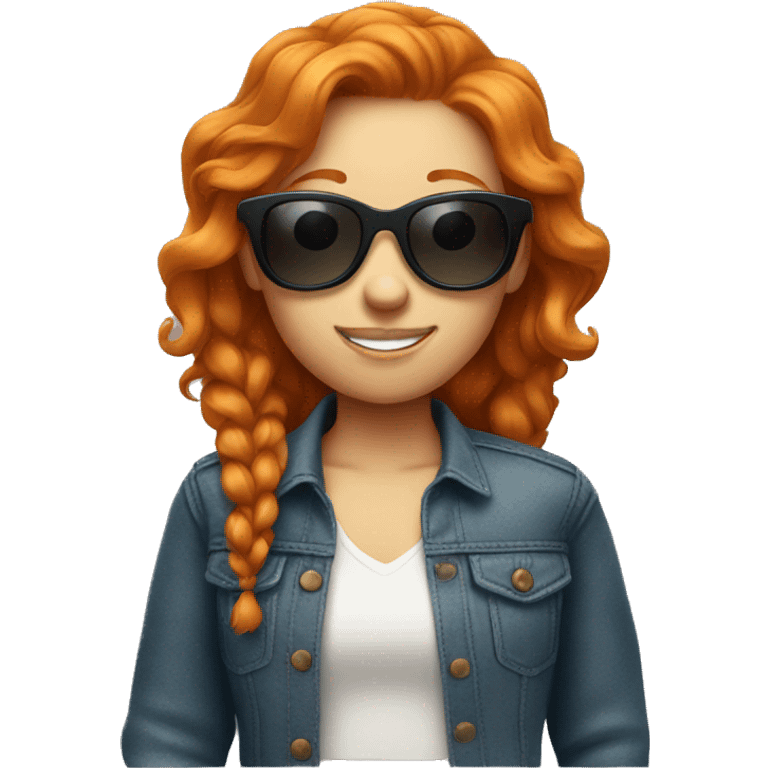 Ginger girl with sunglasses  emoji