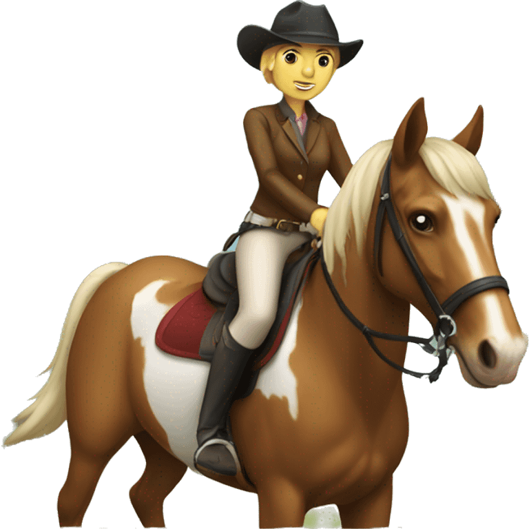 Horse riding with the dog  emoji