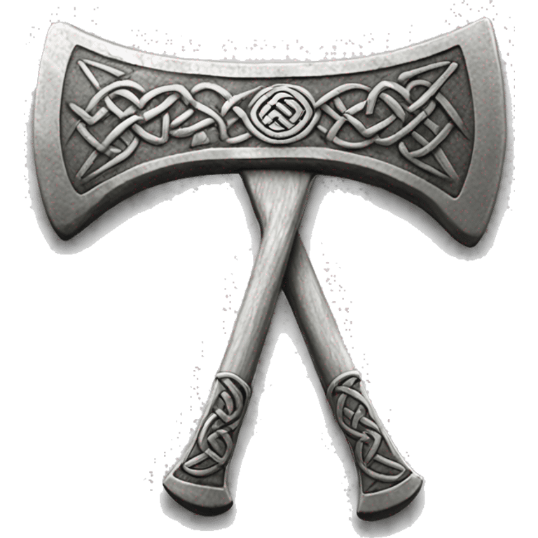 Ax with Celtic pattern on silver emoji