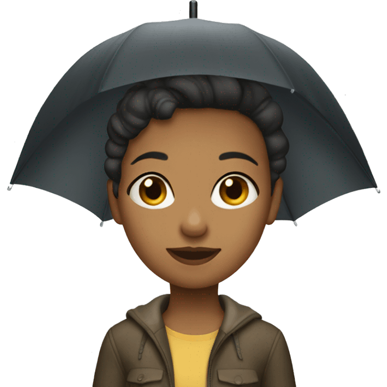 girl with umbrella short hair emoji