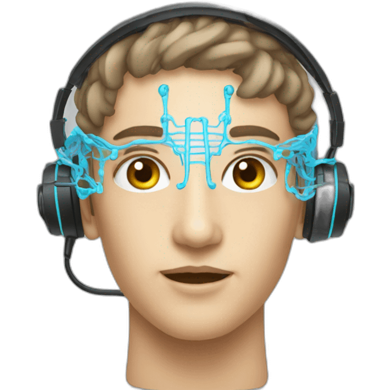 An EEG headset emoji