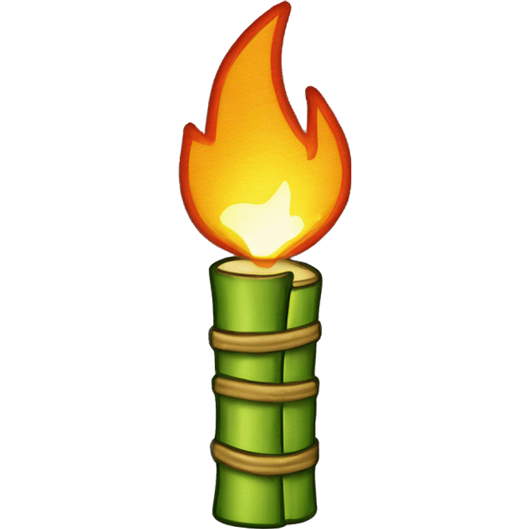 Embroidered bamboo torch emoji