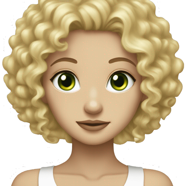 green eyed blonde curly white skin girl emoji