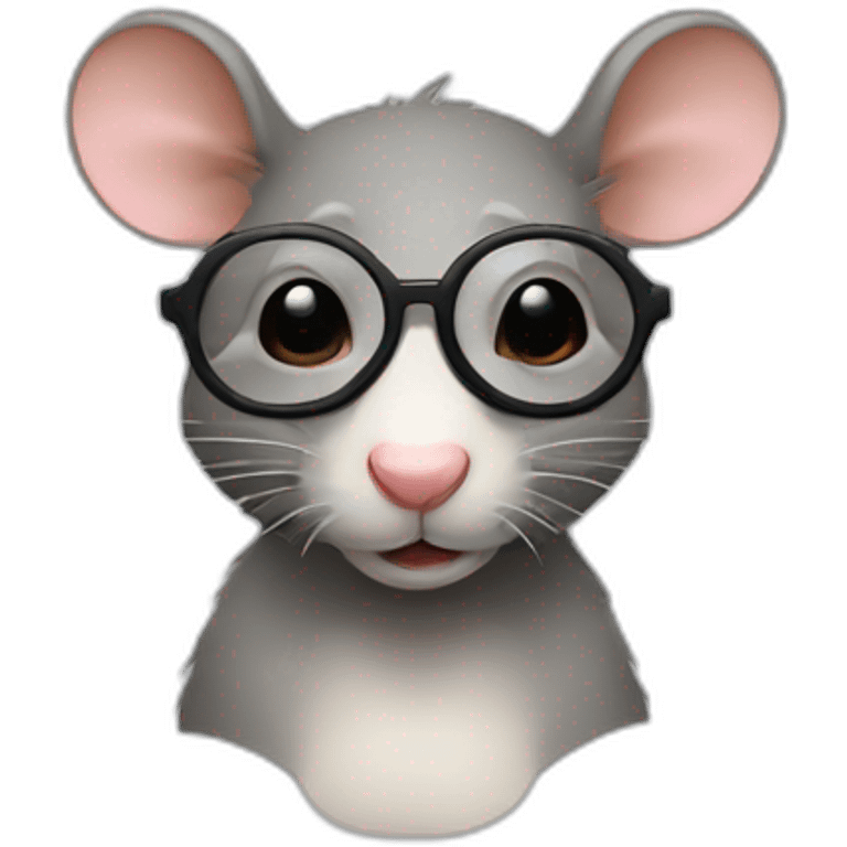 Un rat avec des lunettes emoji