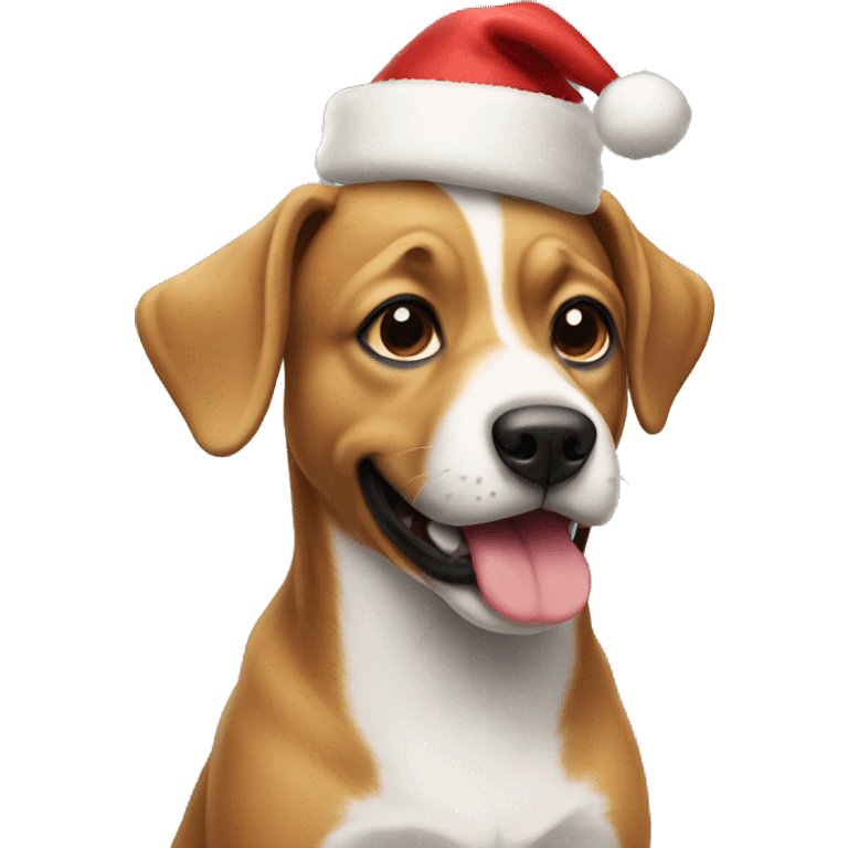 Dog with christmas cap emoji