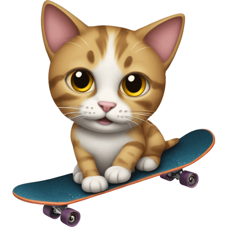 Cat with a skateboard emoji