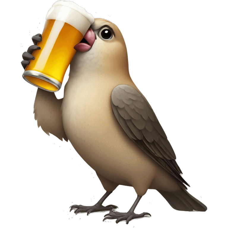 finch holding a beer emoji