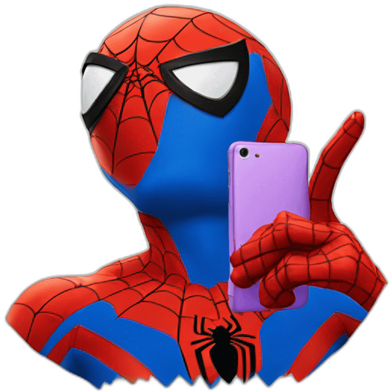 Spiderman taking a selfie emoji