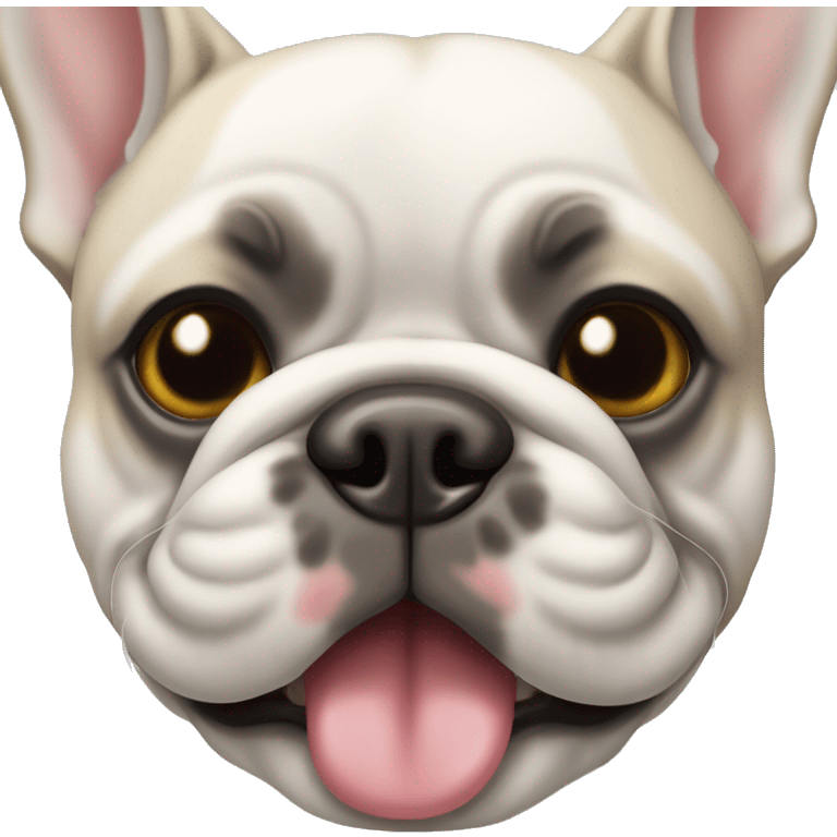  blue sable french bulldog showing teeth emoji