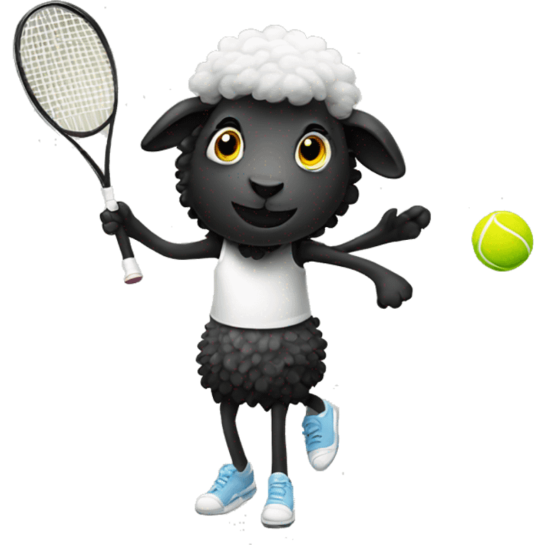 black sheep playing tennis  emoji