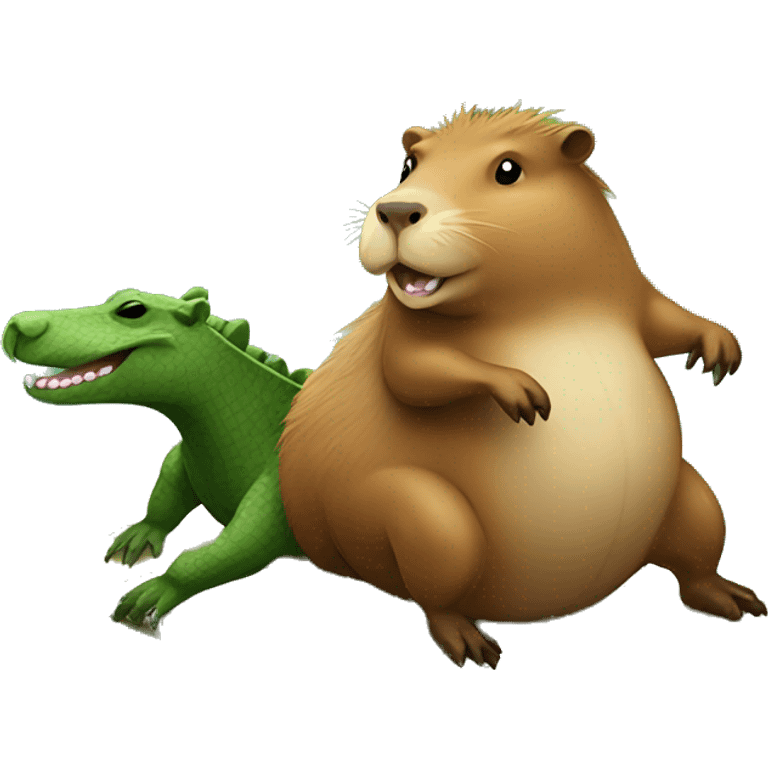 capybara riding on crocodile emoji