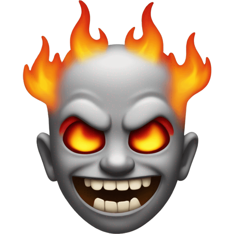 Devil emoji with flames around sides emoji