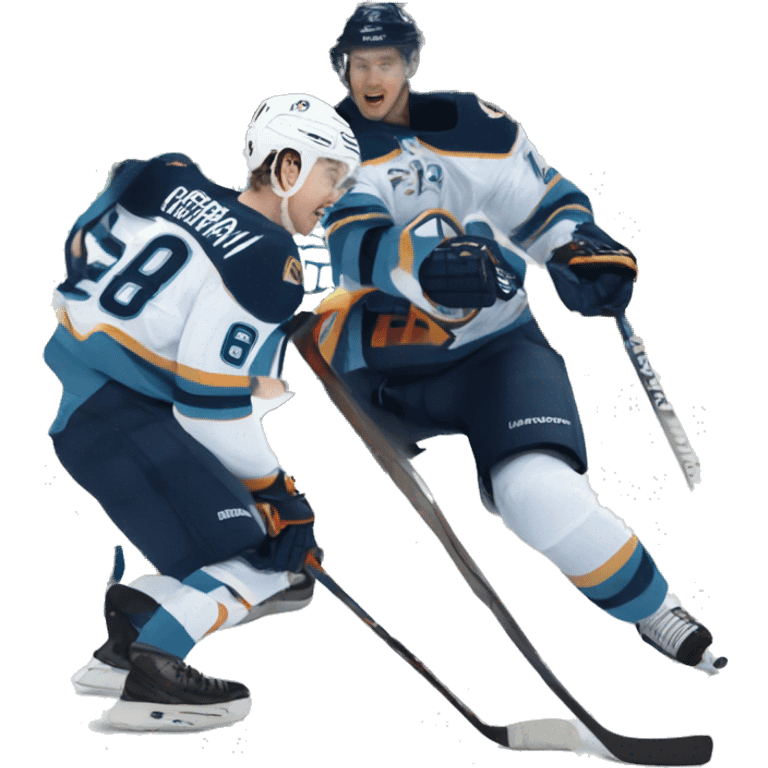 Kurtis macdermid hitting Jacob trouba hockey emoji