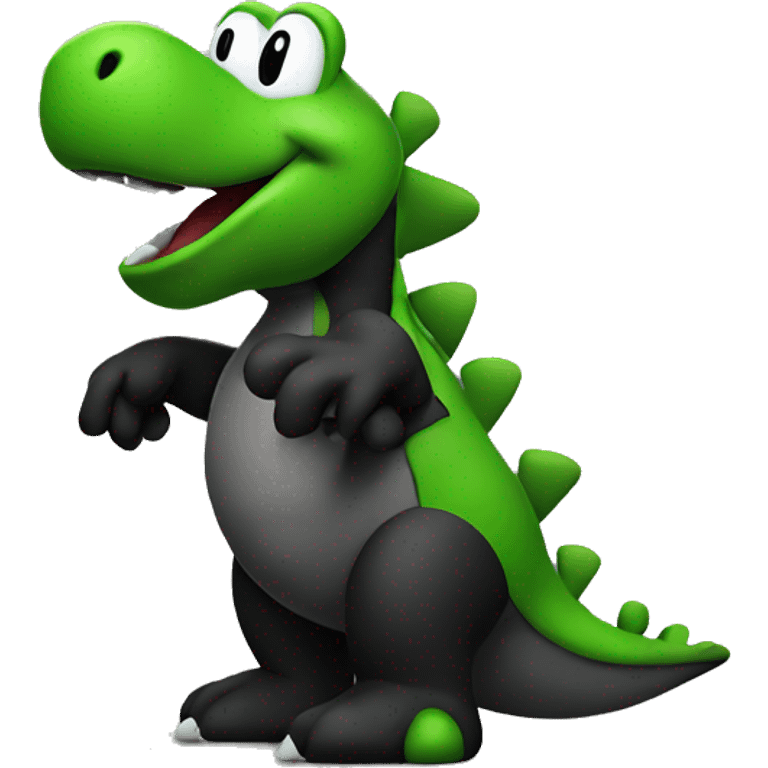 black coloured yoshi emoji