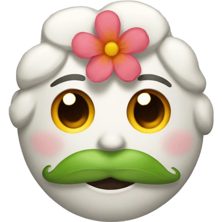 Face with flower in its mouth emoji