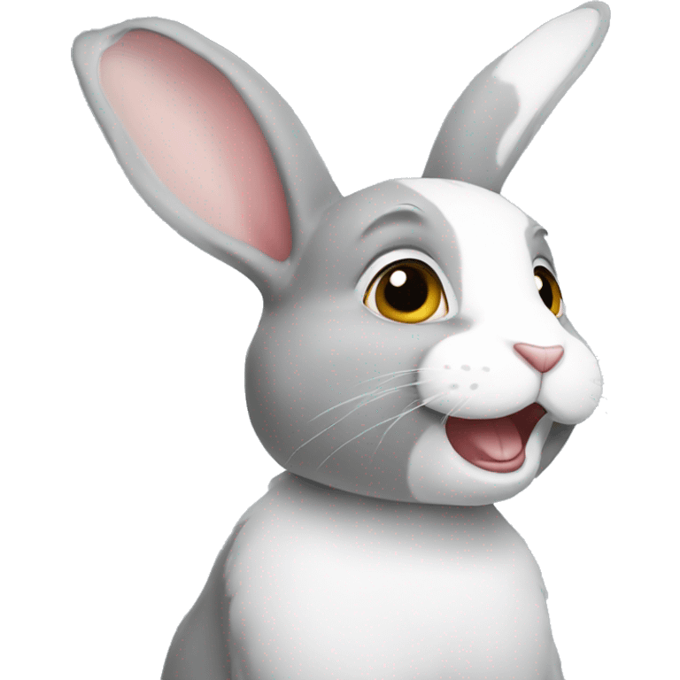 grey and white rabbit emoji