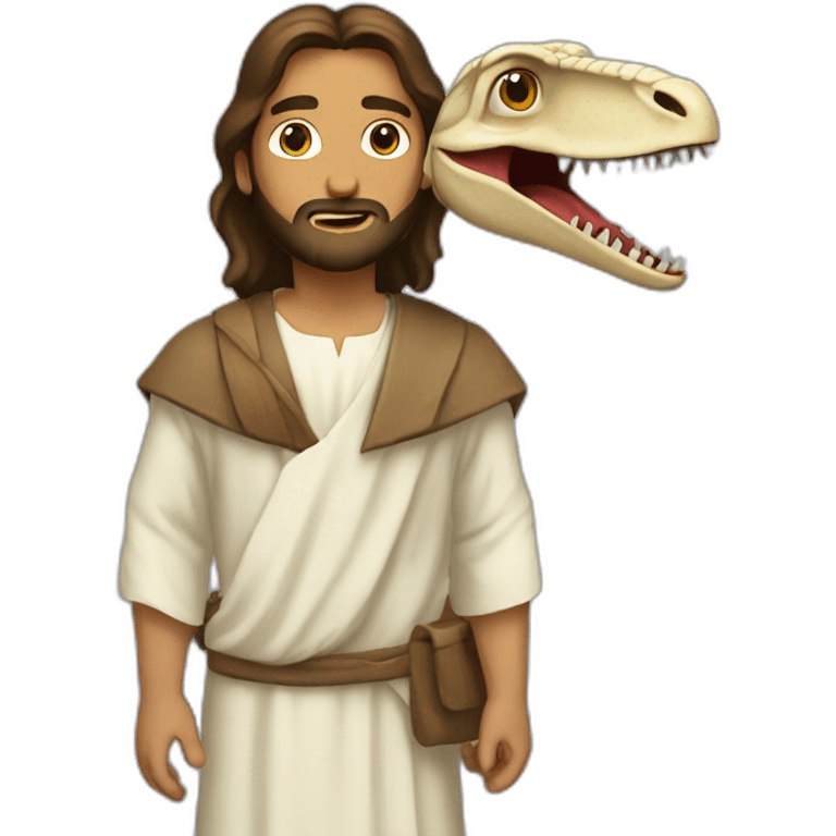 jesus with a velociraptor head emoji