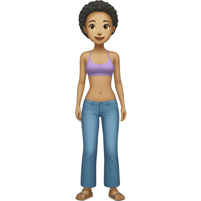 full body tall slim blasian girl beach no hair emoji