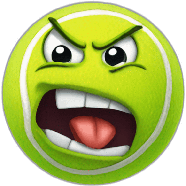 Angry tennis ball emoji