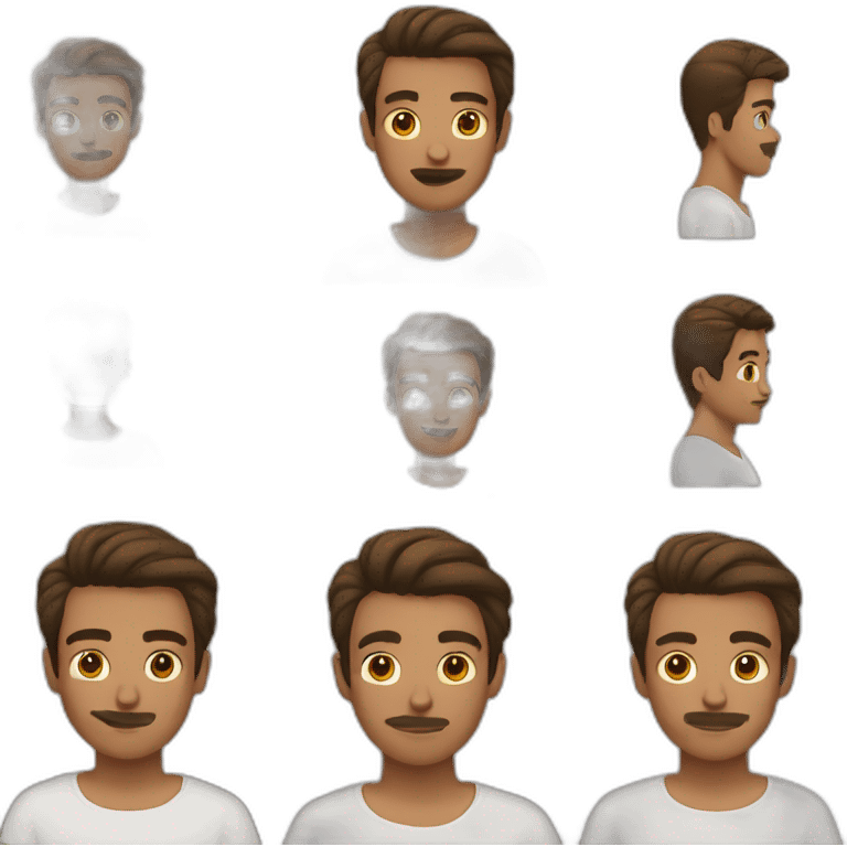 Men young no mustache hair brown emoji