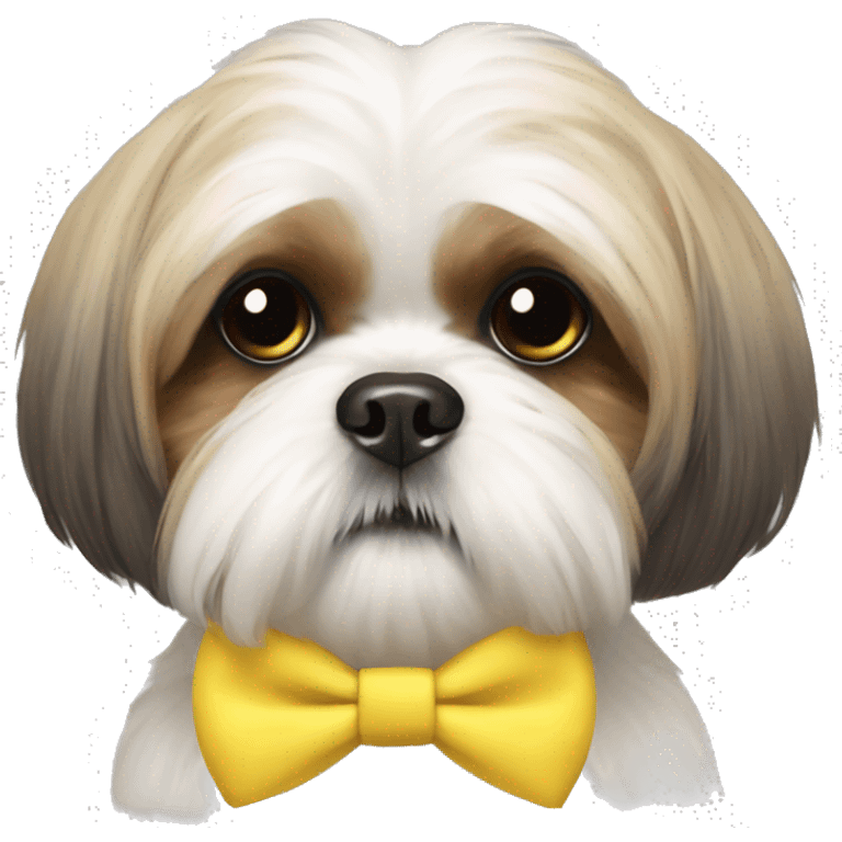 Shih tzu wearing yellow bow emoji