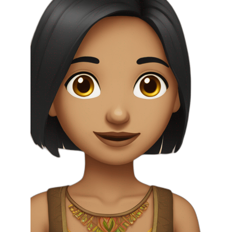 fair skin straight black hair indian girl fair skin doing potery emoji