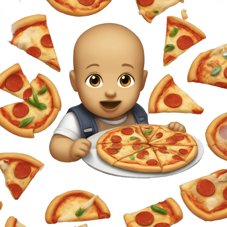 Baby eats Pizza  emoji