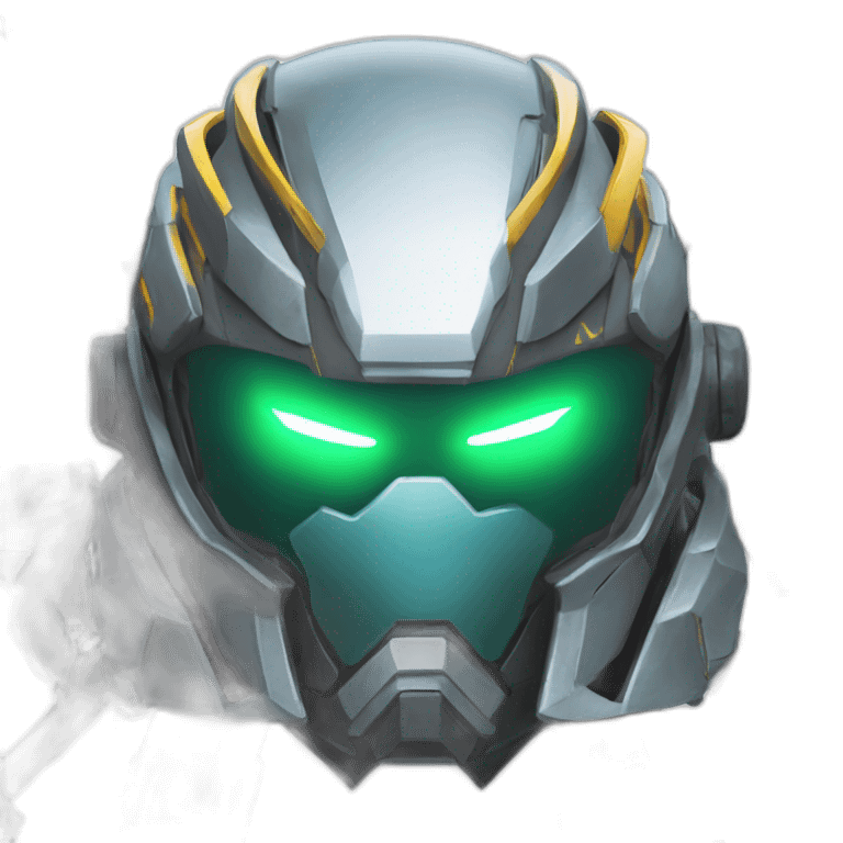 futuristic armored Omega Energy helm radiating energy emoji