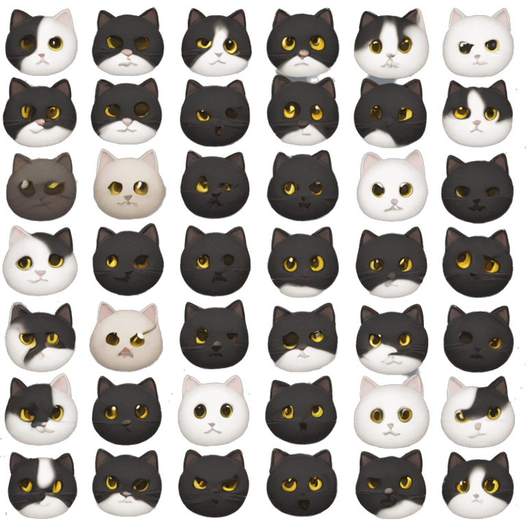 Weiß schwarze Katze die schläft  emoji