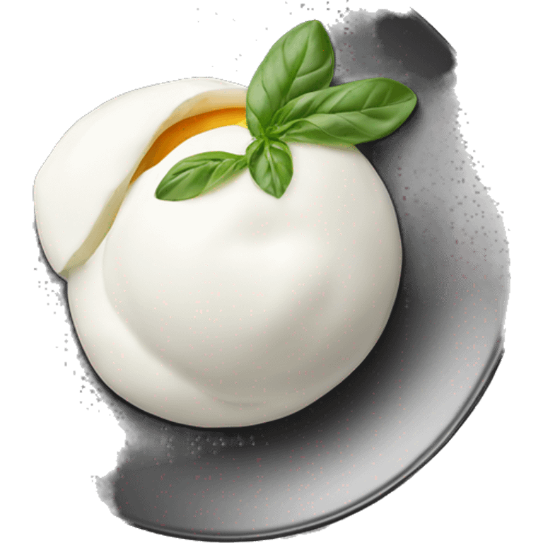 Mozzarella Buratta  on a plate  emoji