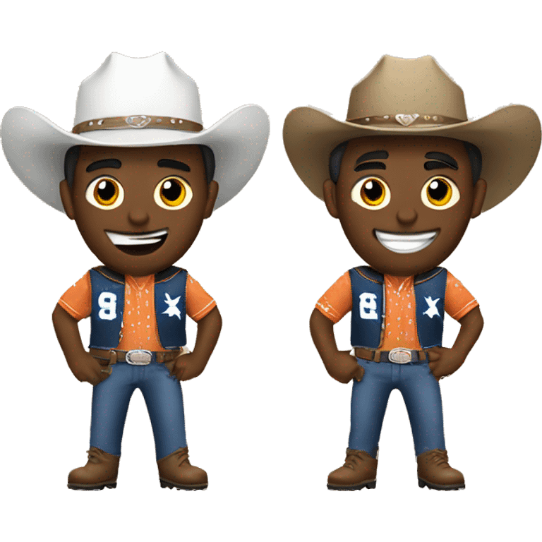 Two friends in cowboy jerseys emoji