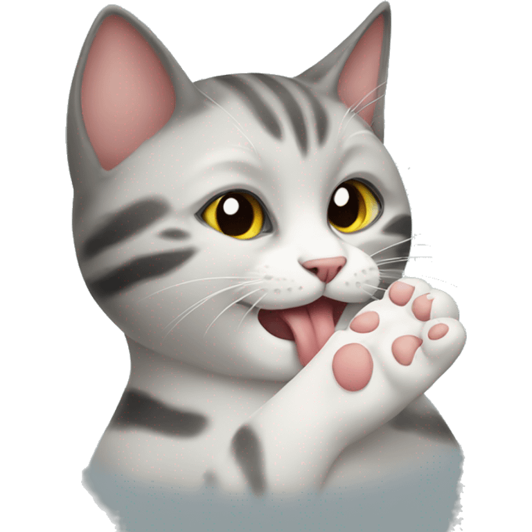 cat licking paws emoji