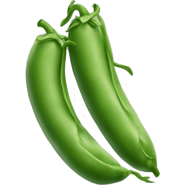 Two green beans kissing emoji