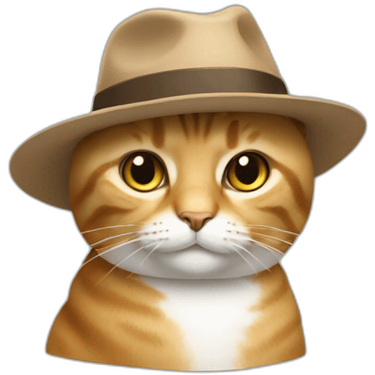 Un chat avec un chapeau emoji