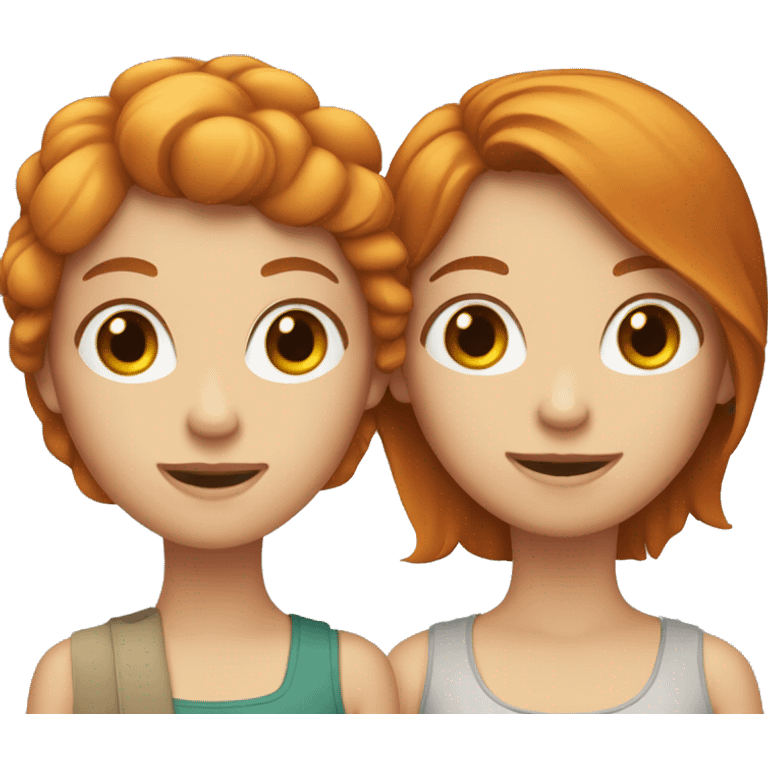 ginger girl and brunette girl  emoji