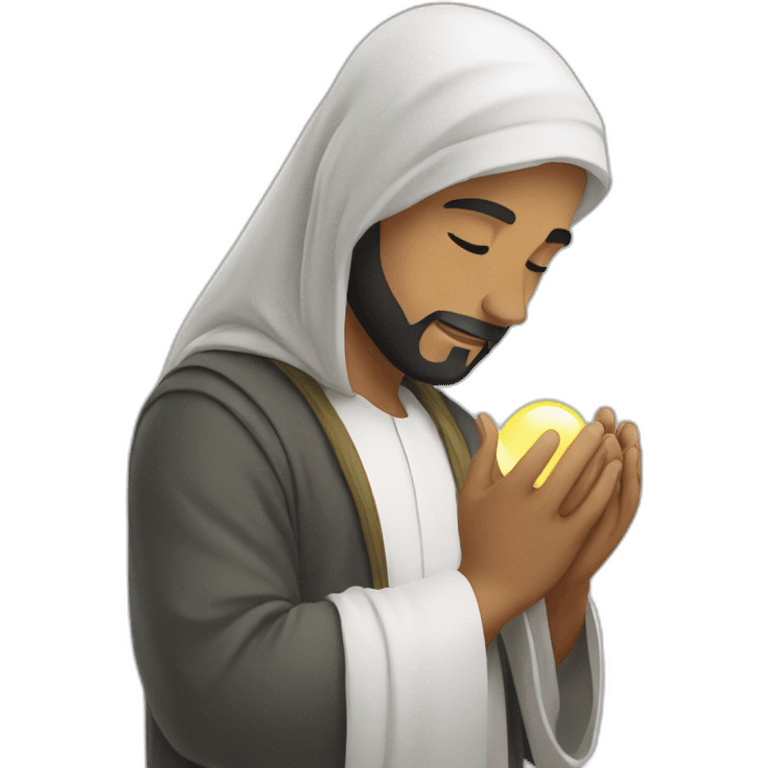 Muslim man Placing his hope in Allah. emoji