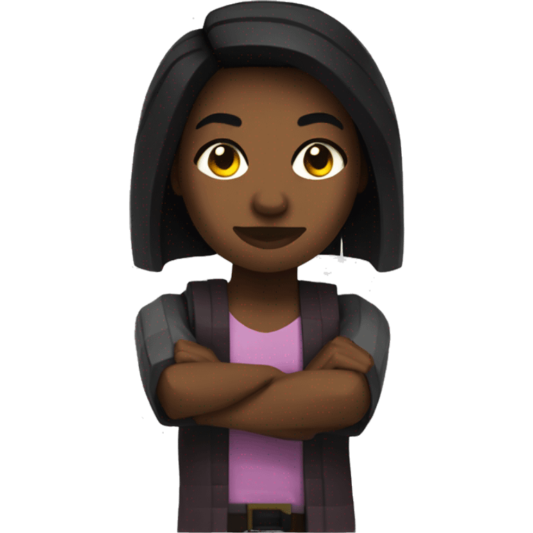 black woman in a minecraft sty emoji