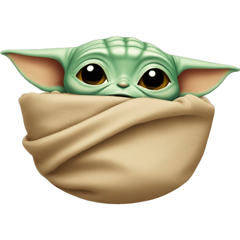 Baby Yoda hiding  emoji