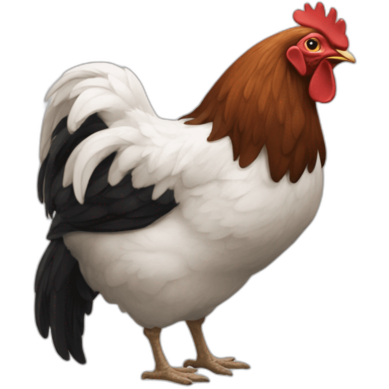 Une dent qui a une poule en laisse emoji